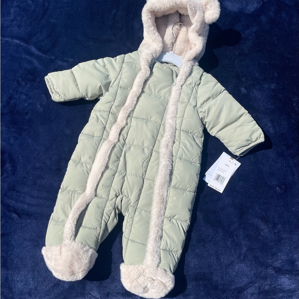 Jessica Simpson Mint Green Hooded Footie
